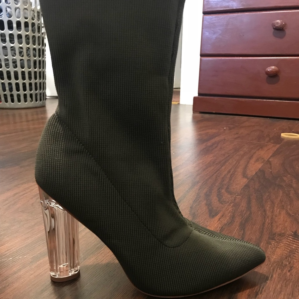 Olive green booties